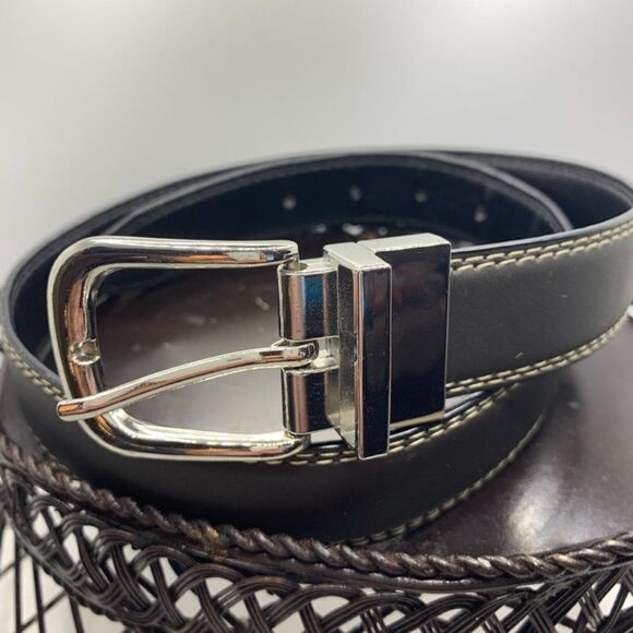 Wrangler Bonded Reversible Black/Brown Leather Belt   Size 28 - Picture 1 of 5